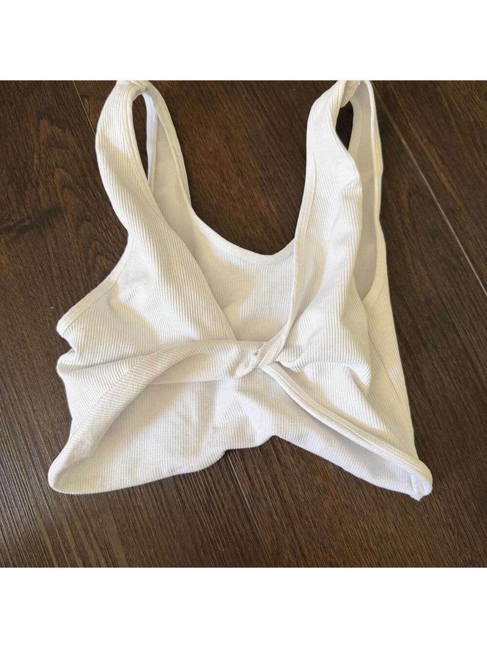 Women's White Crop-top